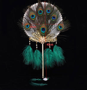 Abanico <span class=keywords><strong>de</strong></span> mano plegable con plumas <span class=keywords><strong>de</strong></span> pavo real para mujer, accesorio <span class=keywords><strong>de</strong></span> fiesta, baile <span class=keywords><strong>de</strong></span> vacaciones, decoración <span class=keywords><strong>de</strong></span> boda nupcial, actuaciones <span class=keywords><strong>de</strong></span> baile - Product Image 5