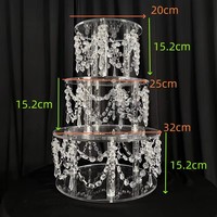 Nouvel ensemble de supports à gâteaux en acrylique pour mariage 20/25/32cm, présentoirs à gâteaux pour aménagement de scène de mariage, fournitures de décoration de mariage en cristal