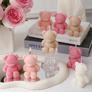 Bán buôn handmade teddy bear nến màu sắc khác nhau handmade sáp đậu nành dễ thương gấu hình nến thơm cho trang trí nội thất - Product Image 4