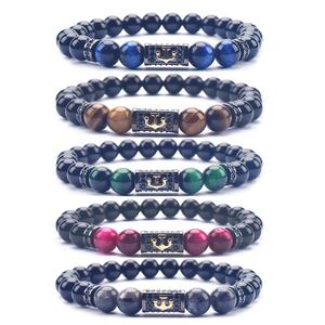 Bracelet en perles de pierre volcanique naturelle colorée Bracelet à trois couches réglable en jade diffuseur de pierres précieuses de lave Hamsa Bracelet à <span class=keywords><strong>main</strong></span> - Product Image 6