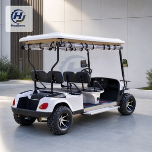 Voiturette de golf électrique blanche personnalisée 6 places, 3 rangées (avant/arrière), Buggy VIP, Navette touristique, pour événements et mariages, Huajia Hainan - Product Image 1