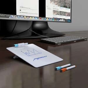 2023 Small Glass <strong>Dry</strong> Erase Board Desktop Tabletop Easel Whiteboard With Stand Desk Board <strong>Buddy</strong> for Artist Teacher and Student - Product Image 2