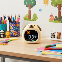 Moderner Batteriebetriebener Touch-Nachtlicht-Wecker mit Schlummerfunktion, Sturzsicher, Schlaftraining, Digitalanzeige für Kinderzimmer