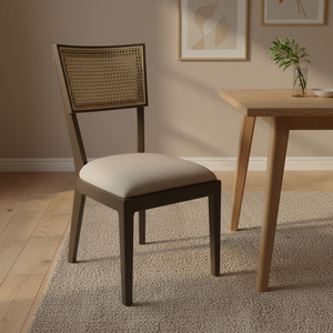 Chaise de salle à manger moderne en frêne avec tissu Performance Arctic White, durable et écologique, pour usage intérieur/extérieur, salon - Product Image 4