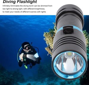 Linterna Submarina Mayorista con Atenuación Continua, Impermeable 100m, Linterna LED T6 de 1200 Lúmenes - Product Image 2