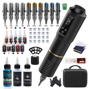 Set Profesional de Máquina de Tatuar con Fuente de Alimentación, Kit de Tatuaje Completamente Nuevo para Artistas del Arte Corporal, Suministros de Equipo de Tatuaje - Product Image 1