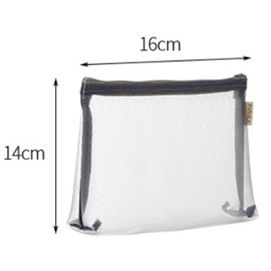 Sac cosmétique en maille avec fermeture éclair, léger, matelassé, vente en gros, sacs de toilette multifonctionnels pour voyages - Product Image 2