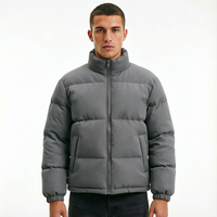 Veste matelassée d'hiver homme à col montant, coupe‑vent, logo OEM personnalisé, couleur et taille personnalisables pour travail