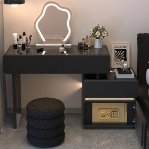 Commode moderne avec coffre-fort, meuble blanc pour <span class=keywords><strong>chambre</strong></span> à coucher, <span class=keywords><strong>bureau</strong></span> avec modes d'éclairage, coiffeuse pour <span class=keywords><strong>chambre</strong></span> à coucher - Product Image 2