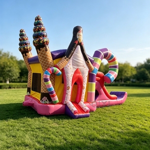 Château gonflable commercial avec toboggan, personnalisé pour les fêtes, anniversaires, Noël, et autres événements. - Product Image 4