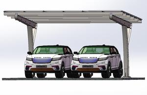 Abri <span class=keywords><strong>solaire</strong></span> pour voiture à colonne unique 10 kW, système en <span class=keywords><strong>aluminium</strong></span> léger - Product Image 3