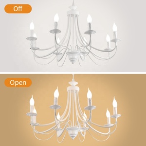 Nordic Modern <strong>White</strong> Simple Iron Chandelier American Style Hanging Light for Living Room Lobby Banquet <strong>Hall</strong> - Product Image 3