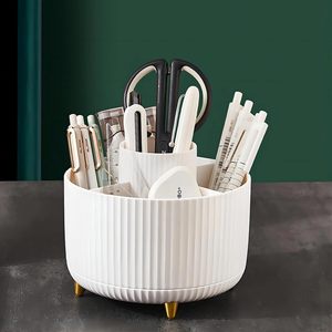 360 Rotating <b>Makeup</b> Brush Holder Cosmetic Brushes Organizer with 5 Slots for for Cosmetics Bathroom - Product Image 1