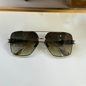Lunettes de soleil rétro à double pont, verres dégradés gris-orange, monture métallique, protection UV400, pour homme, style affaires, conduite et urbain - Product Image 2