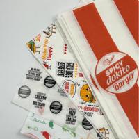 Papier d'emballage alimentaire pour collations, hamburgers, résistant à l'huile, papier d'emballage personnalisé avec logo imprimé pour aliments
