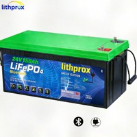 Batterie LiFePO4 25,6V 150AH Grade A à décharge profonde pour stockage domestique, avec BMS intelligent, Bluetooth, connecteur Anderson, CE, RoHS, IP67, OEM, ODM