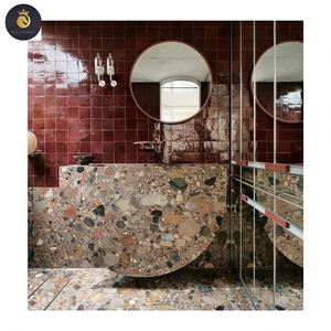 EV alta calidad piedra Natural Breccia Dalema Rosso Di Masso Ceppo mármol Popular losas de mármol rojo para decoración de pared Interior - Product Image 1