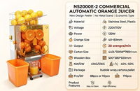 ETL-gecertificeerde commerciële automatische sinaasappelpers NS2000E-2 Economische verse citruspers 20 sinaasappels/min