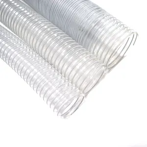 Rất linh hoạt PVC dây thép Helix Ống công nghiệp ống dẫn khí ống dẫn khí 0.4 0.5 0.6mm Độ dày tường có sẵn