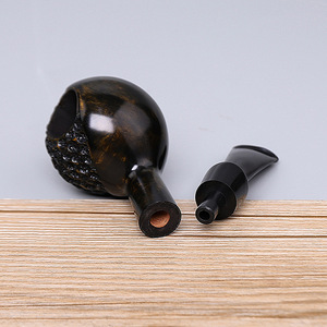 Muxiang Tobacco Pipe Bent Type Dark Wood 3mm Filter Smoking Accessory - Product Image 4