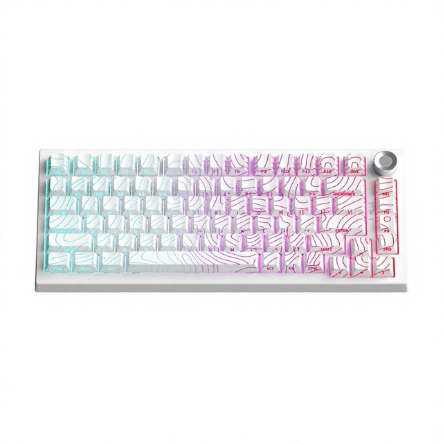 K81 Tri-Mode Gasket Mechanical Keyboard RGB Backlit USB-C Side-Printed Keycaps 2.4Ghz+BT Wireless for Office Gaming Esports