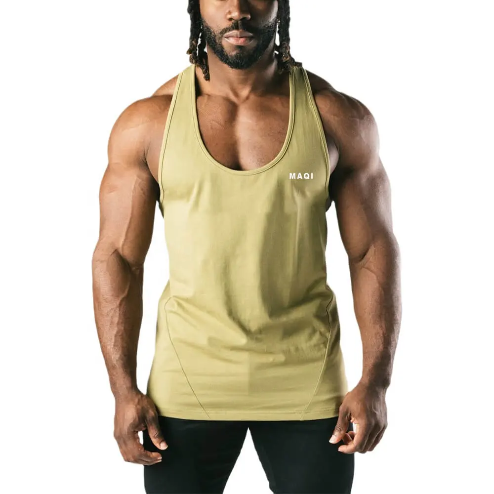 Wholesale custom summer workout oversized gym stringer tank top streetwear men plus size men's tank tops