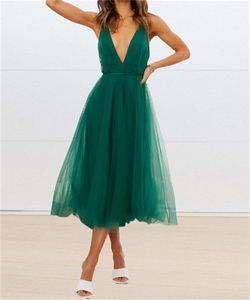 הסיטונאי האחרון הקיץ שמלות שושבינה שמלת רשת סקסית גזה זרימה שמלה חדשה בסגנון וינטג קצר בתוספת גודל מודרני ארוך - Product Image 2