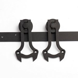 WEKIS - Kits de Puertas Corredizas para Gabinetes Pequeños de 5 Pies, Acero Moderno y Latón con Recubrimiento de Polvo Negro, Insonorizadas, Duraderas, Instalación con Tornillos - Product Image 1