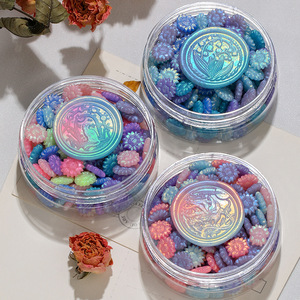 Perles de cire à cacheter multicolores 150 pièces, forme tournesol irisée effet aurore, pour emballage cadeau et sceau - Product Image 1