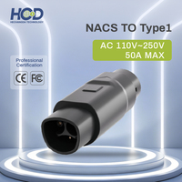 Adaptateur de charge EV AC HCD 50A GBT vers Type 1, modèle CW-GBT-T1, compatible avec le connecteur de chargeur Tesla EV pour la rétrofit/la mise à niveau