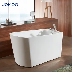 JOMOO Free Standing Bathroom Bathtub Mini Acrylic Spa Tub Seamless Bath Tub Ergonomic Design Bathtub With Hardware Faucet