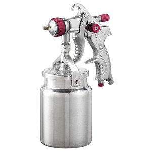 Pistola de Pulverización Fervi de Acero Inoxidable con Alimentación por Gravedad, Tanque de 600 ml, Herramienta Profesional para Aplicación de Pintura - Product Image 1