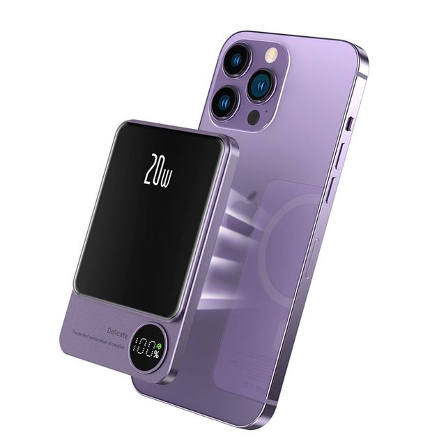 Q9 Mini Portable Charger 5000mAh/10000mAh Magnetic Wireless Power Bank Li-Polymer Battery Aluminum Alloy LED Display Ultra Slim