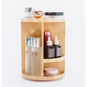 Organisateur de cosmétiques en bambou, carrousel de maquillage, organisateur de bureau, carrousel de rangement multifonction pour le maquillage, les articles de toilette et plus encore - Product Image 4