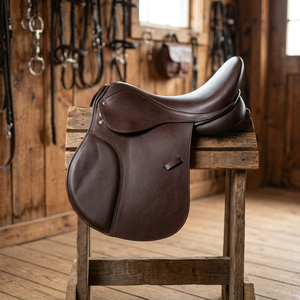 Selle de dressage western en cuir avec arceau en bois, noire, taille complète, écologique, confortable, logo personnalisé, taille personnalisable, OEM/ODM - Product Image 1