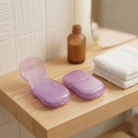 Tablet Sabun Cuci Tangan Organik Ramah Lingkungan Sekali Pakai Beraroma Lavender Bentuk Kelopak Bunga Kering Lembaran Mini untuk Perjalanan