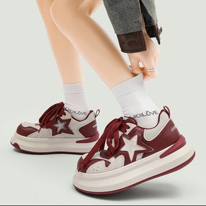 Zapatillas deportivas retro para mujer al por mayor, con <span class=keywords><strong>plataforma</strong></span> gruesa de EVA suave, de malla, con cordones, para caminar y uso casual. - Product Image 3