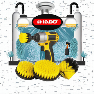 <span class=keywords><strong>Cepillo</strong></span> de limpieza de azulejos con cerdas de PP para <span class=keywords><strong>taladro</strong></span> eléctrico, herramienta de limpieza de plástico para tapicería de coche, juntas y fregado de suelos - Product Image 3