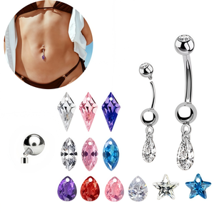 <span class=keywords><strong>Piercing</strong></span> all'<span class=keywords><strong>Ombelico</strong></span> in Titanio G23 con Zirconi, <span class=keywords><strong>Anello</strong></span> <span class=keywords><strong>per</strong></span> <span class=keywords><strong>Ombelico</strong></span> Placcato Oro 14g, Gioielli <span class=keywords><strong>per</strong></span> Donne, Ideale <span class=keywords><strong>per</strong></span> Matrimoni - Product Image 1