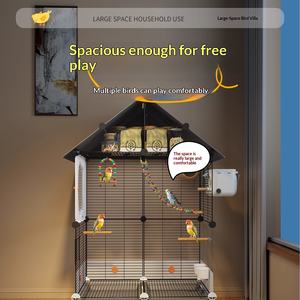 <strong>Bird</strong> Cage Parrot Large New Splash-Proof Anti-Escape Design Pulley Household Cockatiel Tiger Skin <strong>Little</strong> Sun Peony Special Cage - Product Image 3