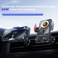 Support de téléphone de voiture OEM personnalisé avec chargeur sans fil 15W à capteur G, bras mécanique flexible et stabilisateur à hauteur réglable