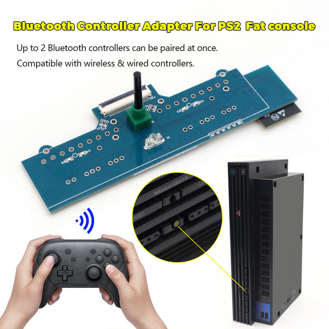 Hispeedido Built-in iBlueControlMod Wireless Controller Internal Adapter PCB Board For PS2 Fat Gamepad Adapter PCB