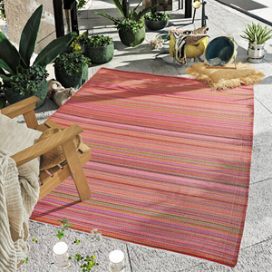 Tapis en PVC tissé rayé sans support de 14 mm, qualité commerciale, antidérapant, pour le camping et les voyages, tapis d'extérieur - Product Image 3