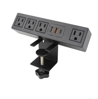 Multiprise à fixation sur bureau avec chargeur USB, 4 prises, protection contre les surtensions 1200J, montage sur bord de bureau, prises 65W-100W pour bureaux