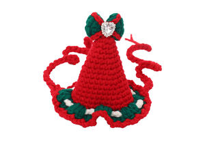 قابل للتعديل الحياكة الصوف الحيوانات الأليفة طوق القط مريلة وشاح لطيف قبعة عيد الميلاد الحيوانات الأليفة التبعي الشتاء وشاح الحيوانات الأليفة - Product Image 3