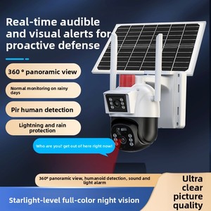 Caméra de <span class=keywords><strong>surveillance</strong></span> solaire 4G sans fil 3MP, extérieure, étanche, avec interphone bidirectionnel, vision nocturne et <span class=keywords><strong>application</strong></span> mobile - Product Image 4
