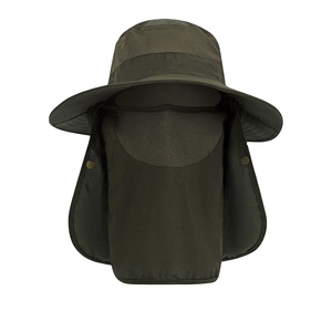 Chapeau de soleil d'été, chapeau bob avec protection du cou, respirant, protection UV, chapeau de pêche en plein air, vert militaire pour adulte - Product Image 2