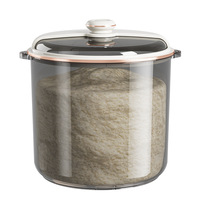 Grand récipient en plastique scellé de 10 kg pour le riz, le farine, résistant à l'humidité et aux insectes, design moderne et minimaliste