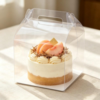 Boîte à gâteau en plastique PET entièrement transparente Cholyn CLP-PSO-F101 avec poignée, doublure intérieure recyclable, épaisseur 0,3 mm, soins personnels