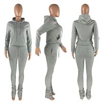 RUIQUWIN 2026 Nouvel Ensemble de Sport Décontracté 2 Pièces Femme Printemps, Couleur Unie, Hoodie et Pantalon de Survêtement Doux Essentiels
